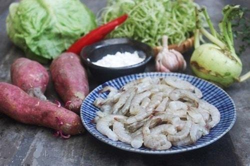 Cách làm bánh tôm chiên khoai lang giòn ngọt